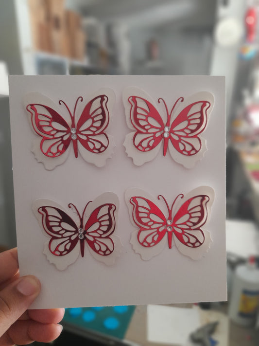 Mariposas rojas 2 capas 2pulg