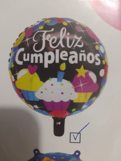 7.6 Globos feliz cumple de 18 pulg