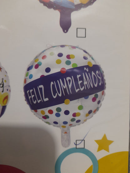 7.6 Globos feliz cumple de 18 pulg