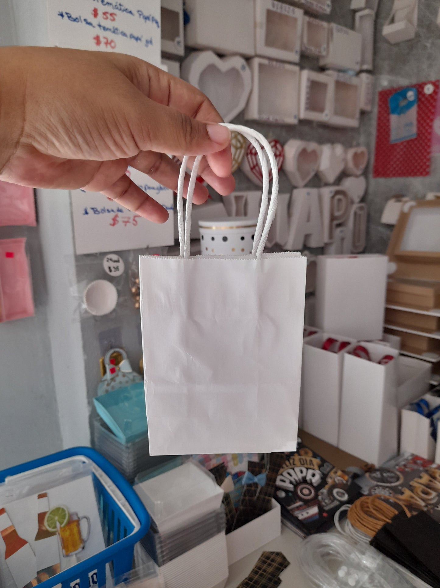 FYB bolsas mini blanca 4x6 pulg.